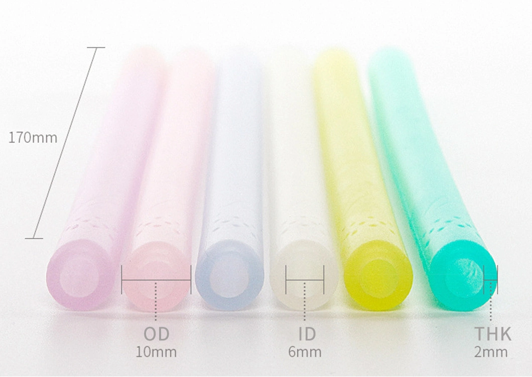 Eco-Friendly Approved Foldable Silicone Baby Bottle Drinking Straws Colourful Silicone Straw