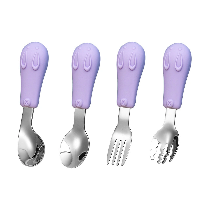 Baby Gift Stainless Steel Fork Spoon Feeding Set
