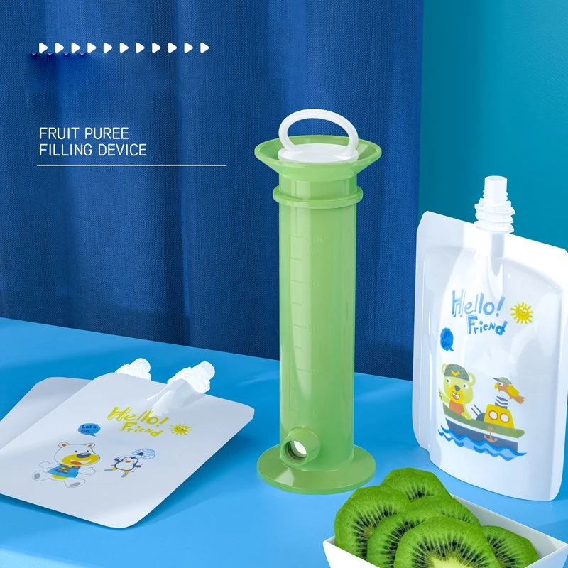 Home Use Manual 100ml Baby Feeder Fruits Puree Squeeze Food Dispenser to Food Fresh Bags