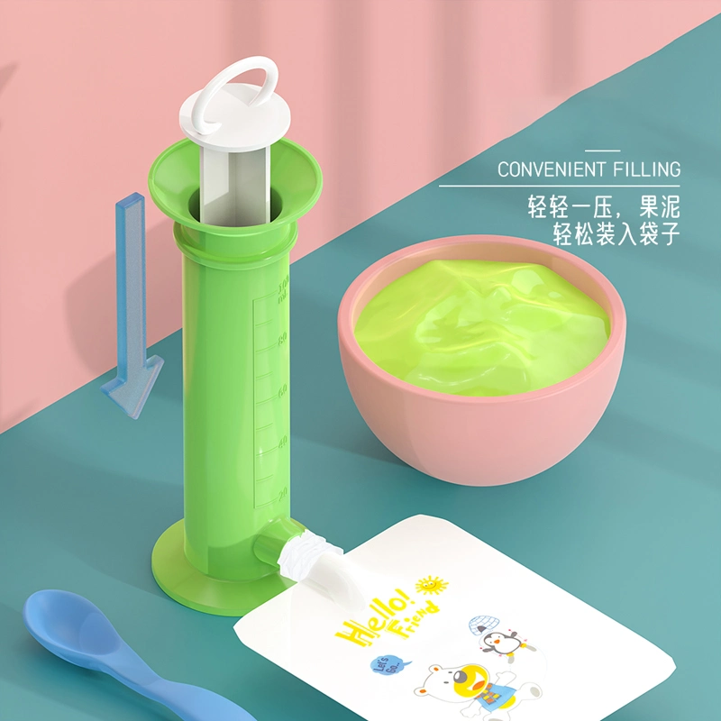 Home Use Manual 100ml Baby Feeder Fruits Puree Squeeze Food Dispenser to Food Fresh Bags