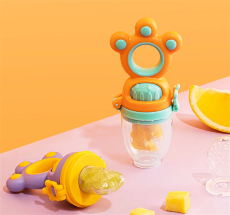 Wholesale Infant Fruit Teething Teether Toys Silicone Baby Feeding Fruit Food Feeder