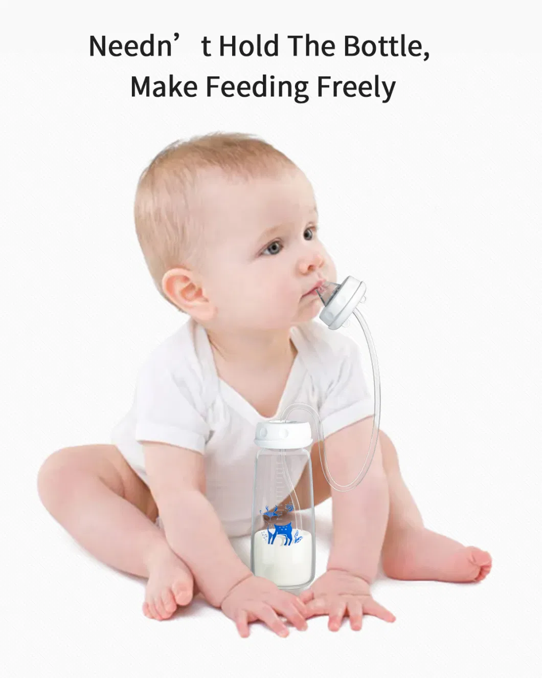 Hand Free Stardard Neck Feeding Bottle Food Grade Baby Bottle