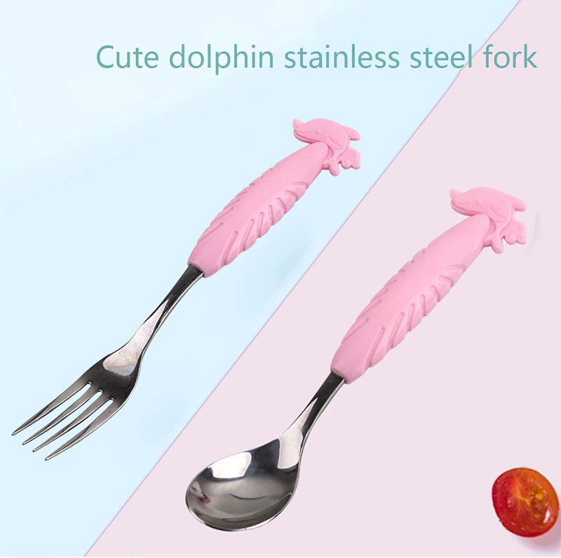Baby Toddler Utensils Stainless Steel Fork Spoon Set