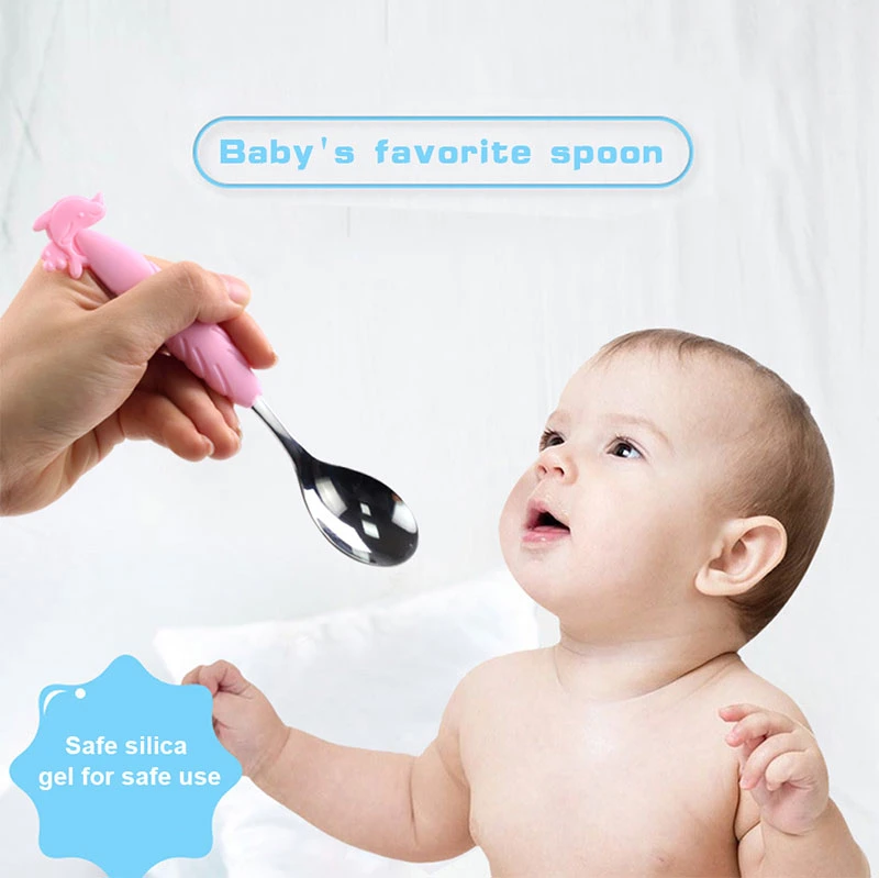 Baby Toddler Utensils Stainless Steel Fork Spoon Set