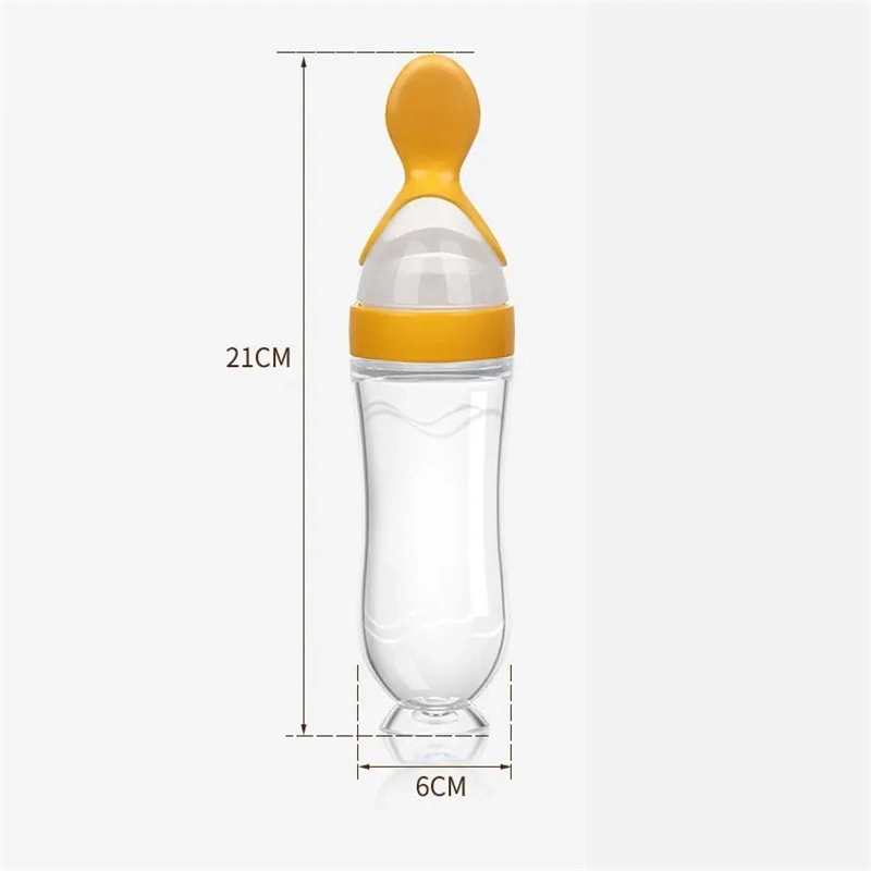 High Quality Reusable Baby Food Grade Silicone Fruit Food Squeeze Bottle Feeder