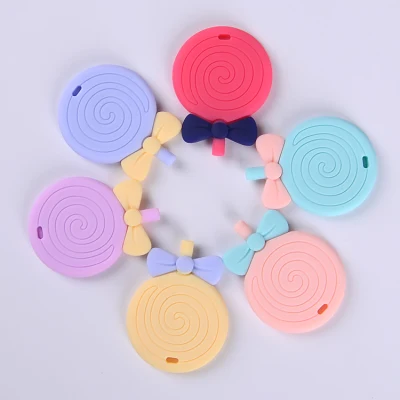100% Food Grade Lollipop Silicone Baby Teether for Teething Infant