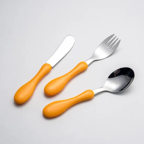 Baby Kids Cutlery Stainless Steel 304 Child Fork Spoon Portable Children′s Tableware Set